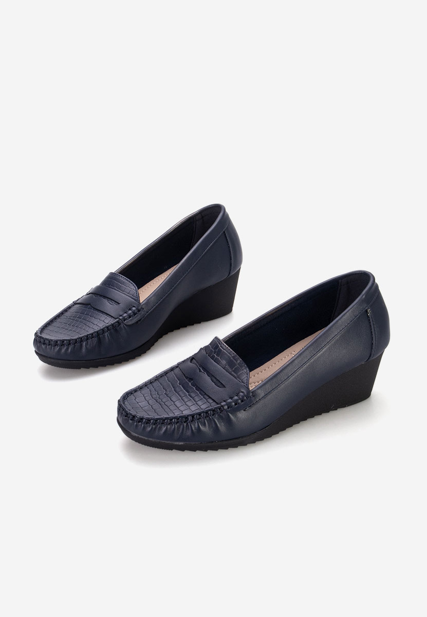 Mocasini dama cu platforma Eligia navy