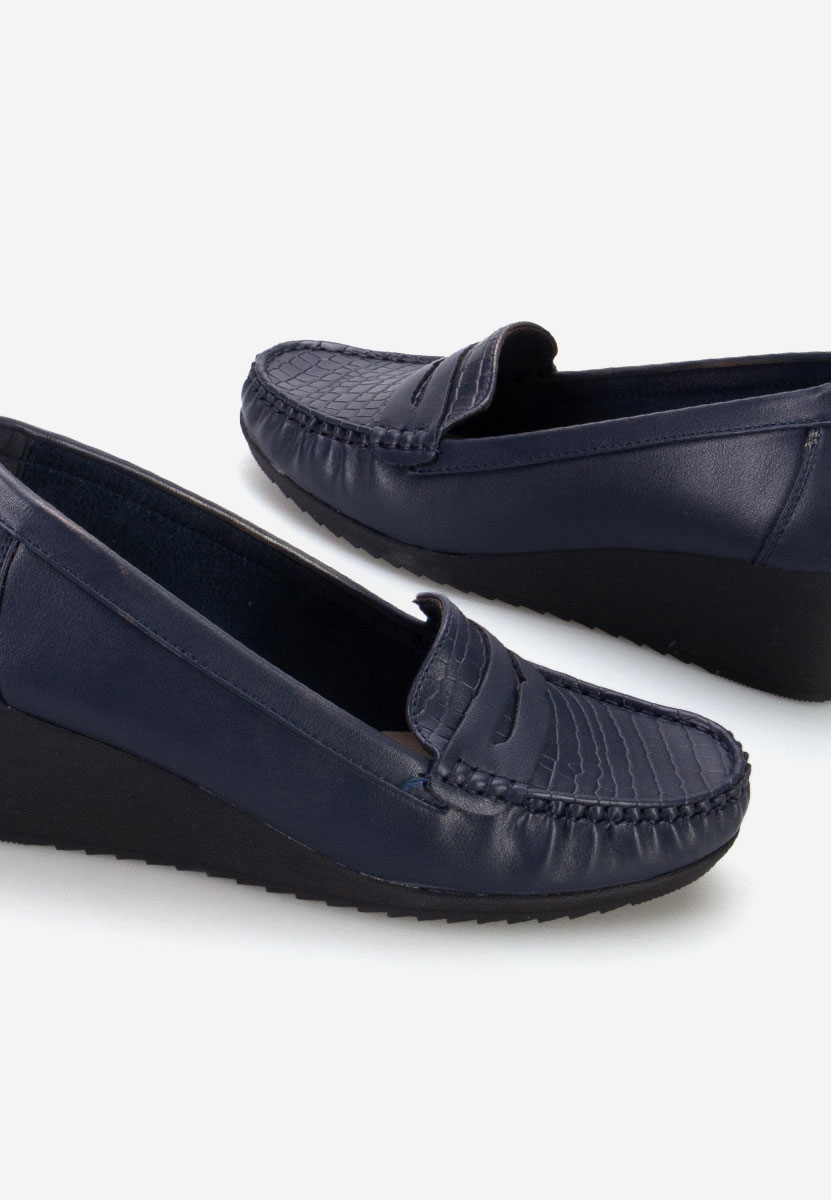 Mocasini dama cu platforma Eligia navy