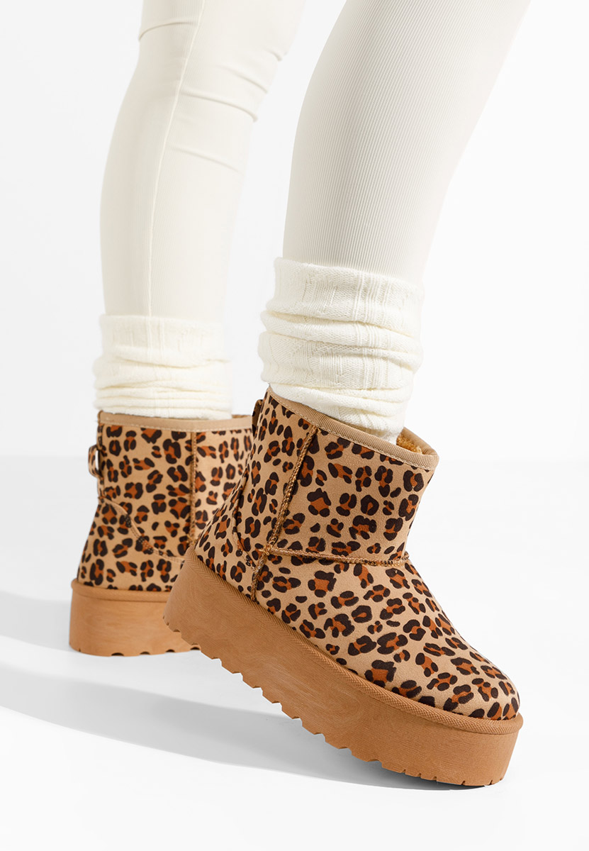 Cizme tip ugg Zadra V3 leopard