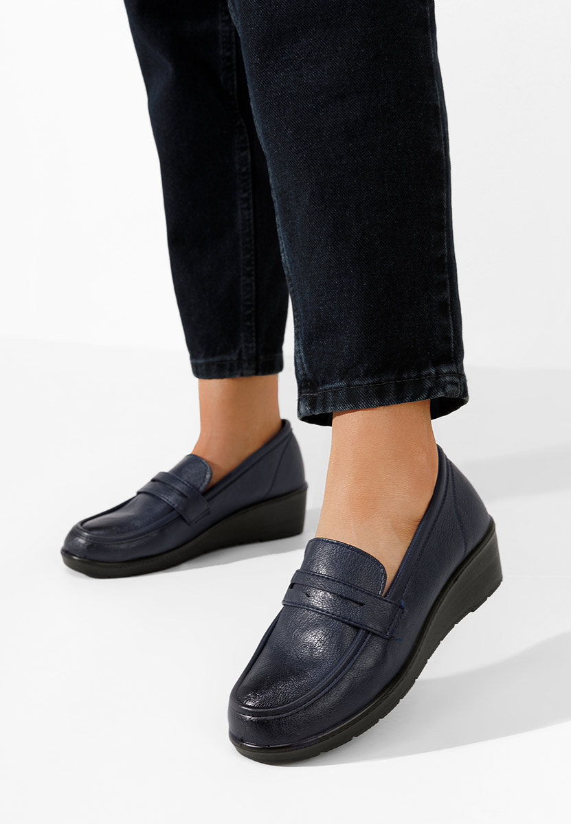 Mocasini dama cu platforma Zeia navy