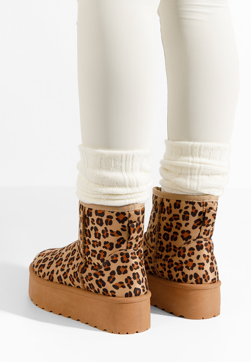 Cizme tip ugg Zadra V3 leopard