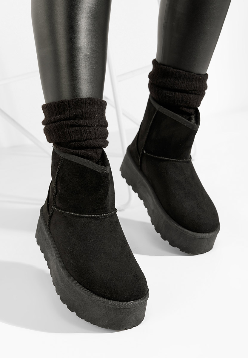 Cizme tip ugg cu platformă Zadra V6 negre