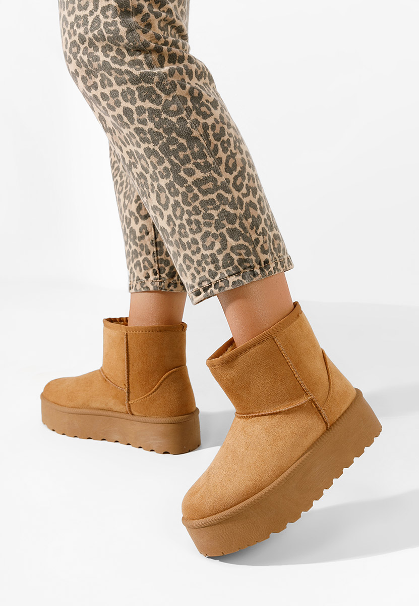 Cizme tip ugg cu platformă Zadra V6 camel