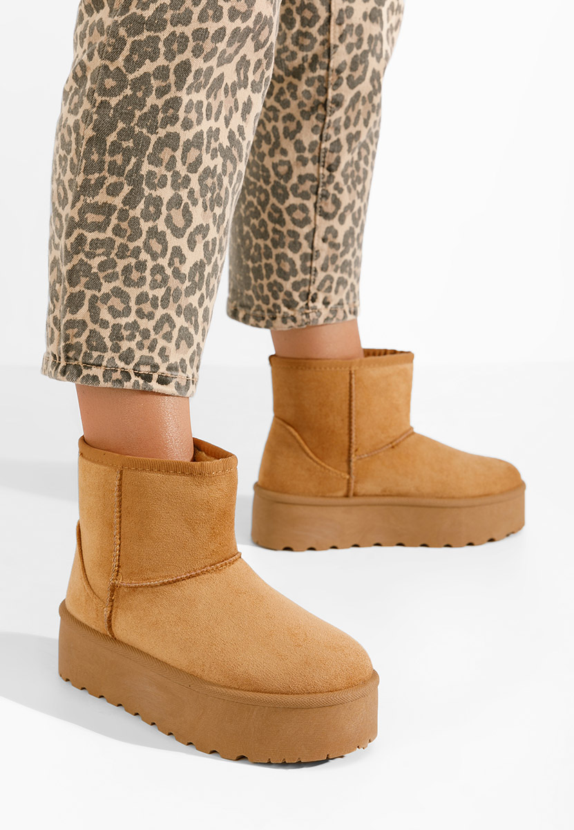 Cizme tip ugg cu platformă Zadra V6 camel