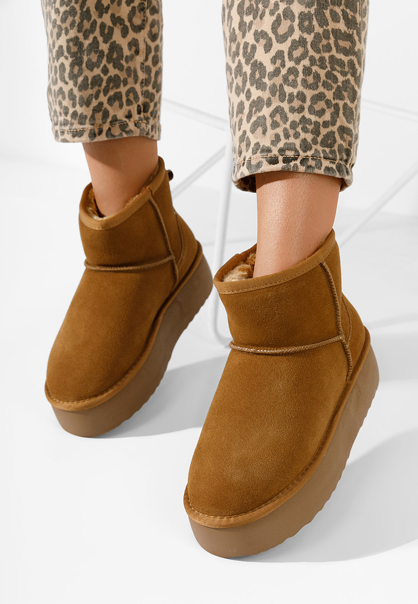 Cizme tip ugg cu platformă Nalya camel