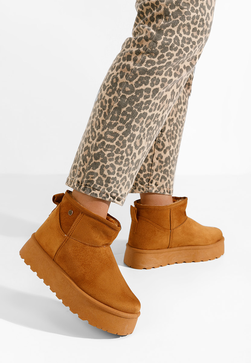 Cizme tip ugg cu platformă Agnesa camel