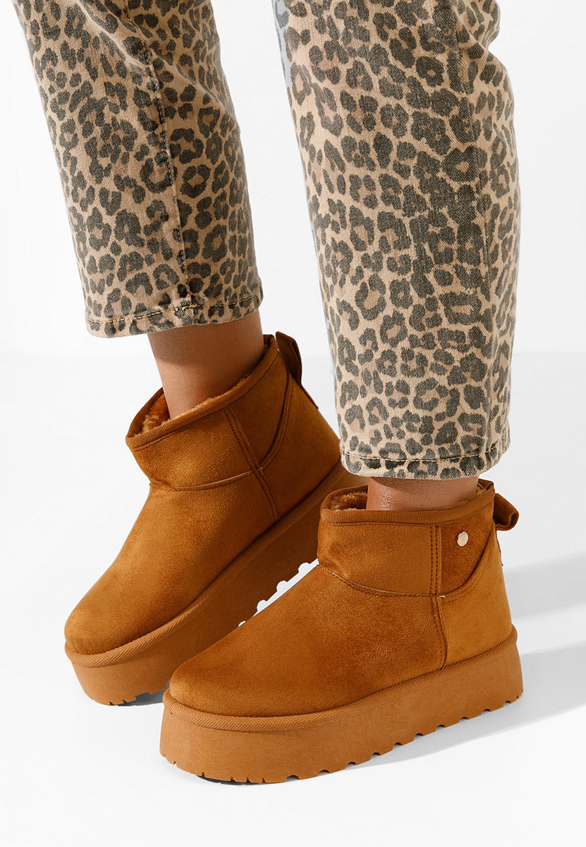 Cizme tip ugg cu platformă Agnesa camel