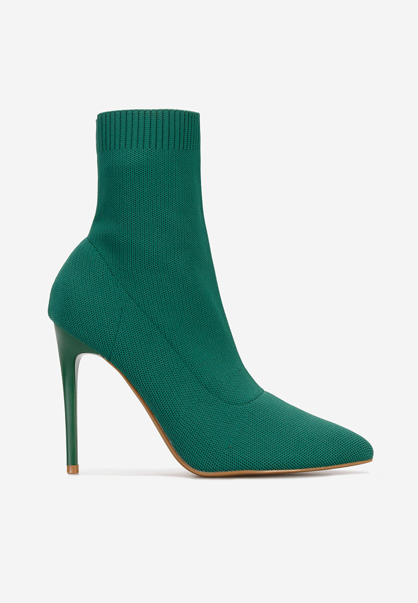 Botine cu toc subtire Ayelen verzi