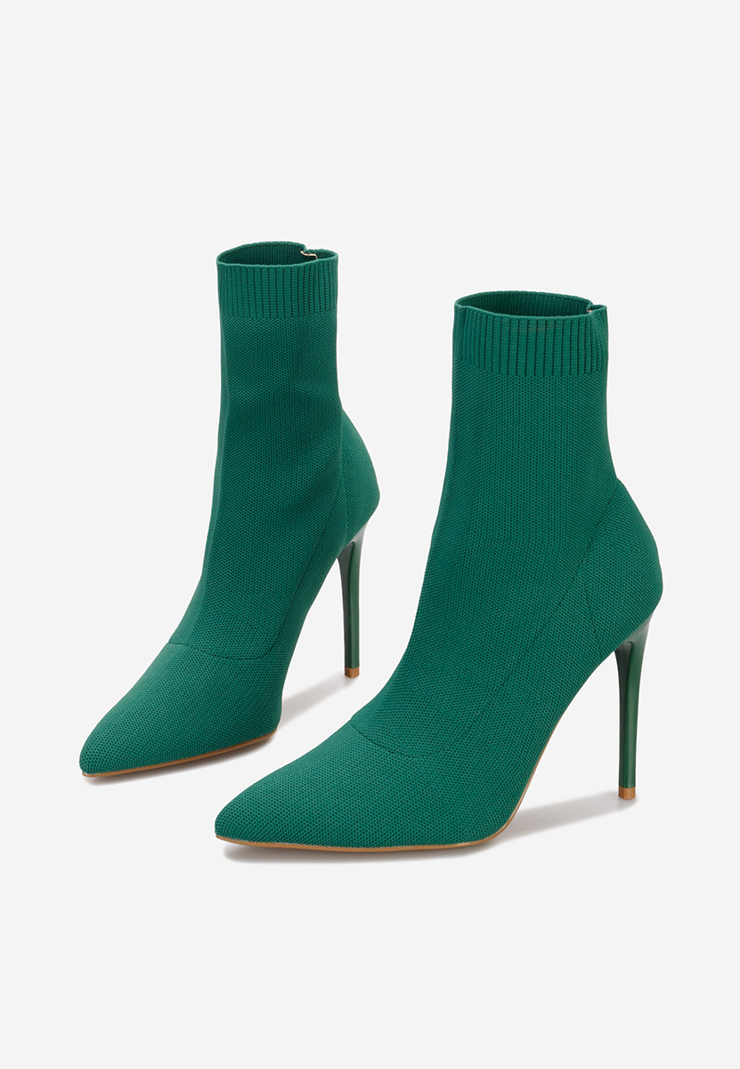 Botine cu toc subtire Ayelen verzi
