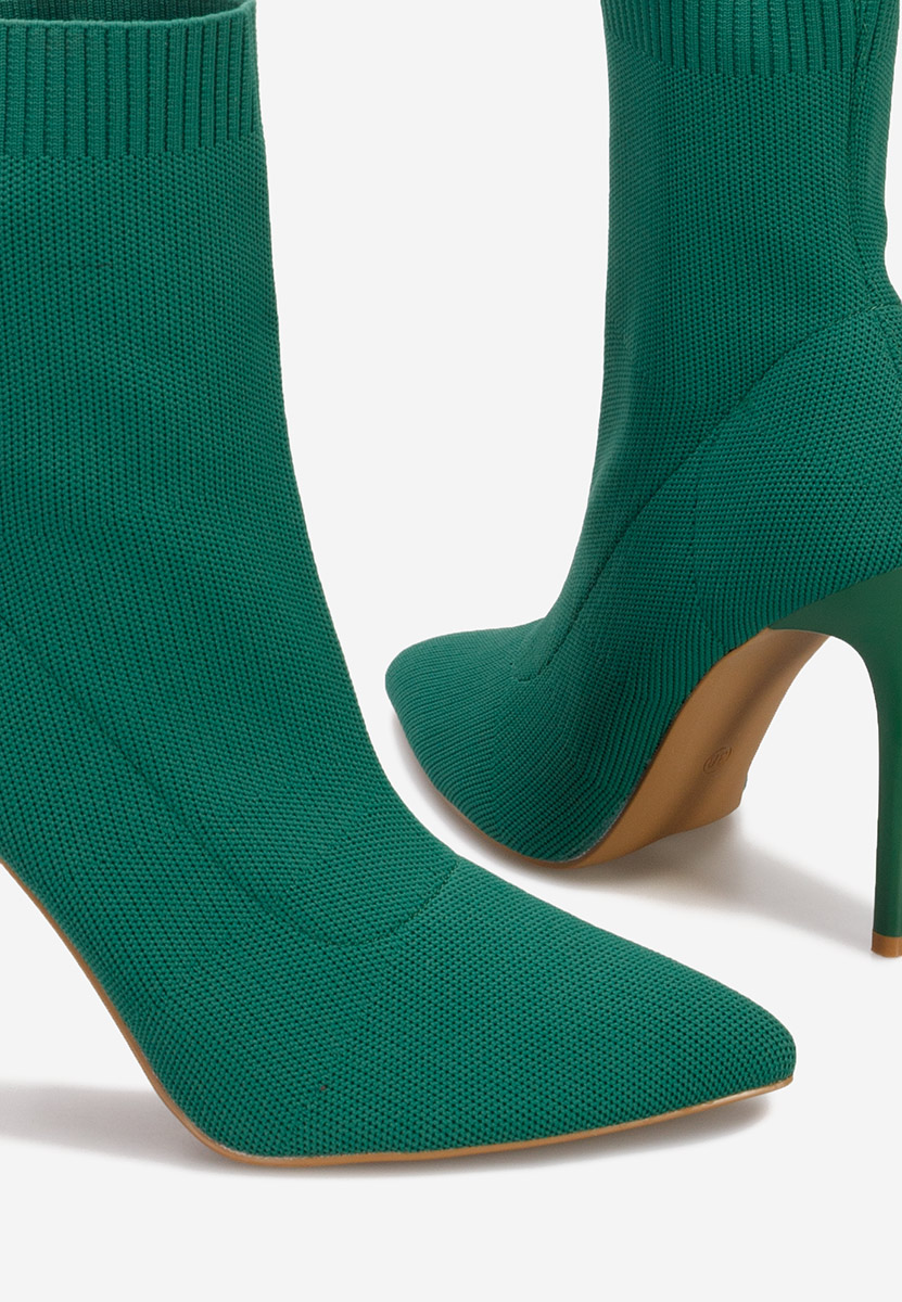 Botine cu toc subtire Ayelen verzi