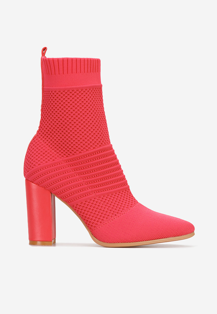 Botine cu toc gros Doriane fucsia