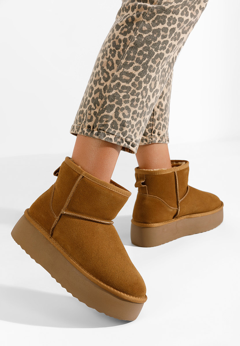 Cizme tip ugg cu platformă Nalya camel