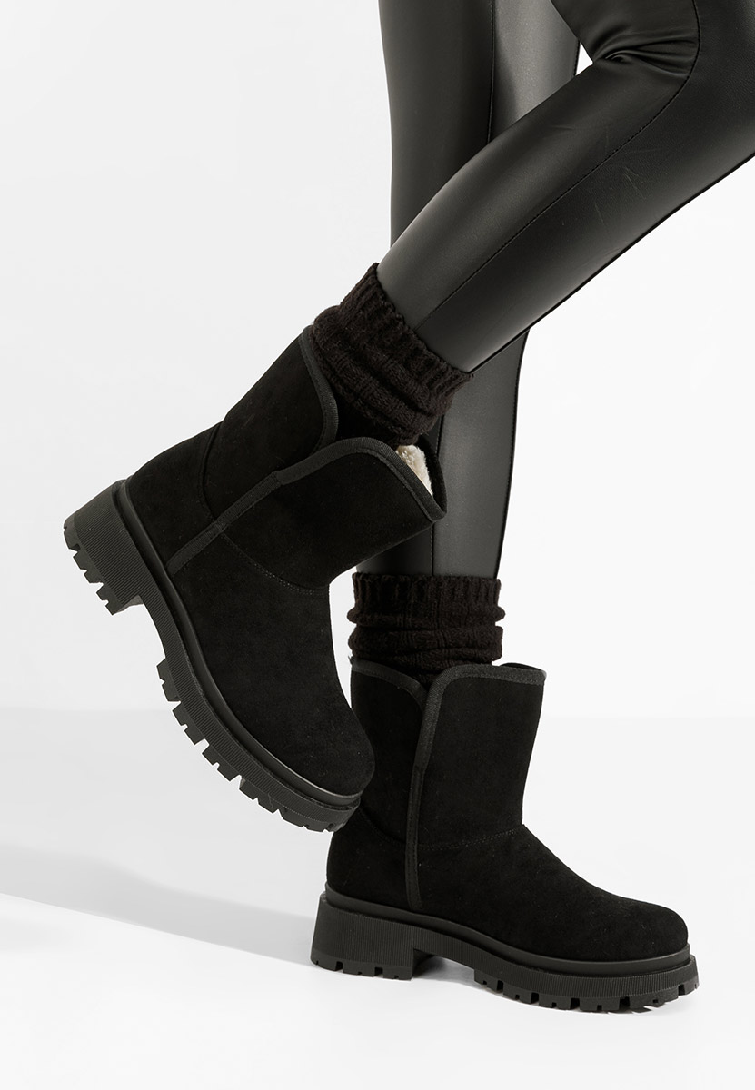 Cizme tip Ugg Octavia negre