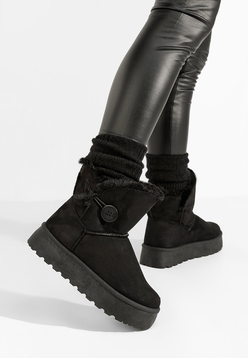 Cizme tip ugg cu platformă Troyes V2 negre