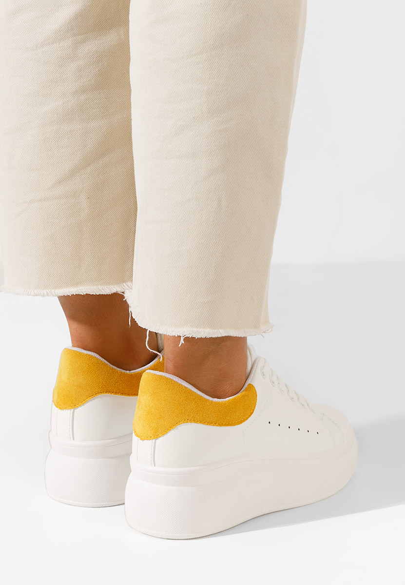 Sneakers cu platformă Adeliana albi