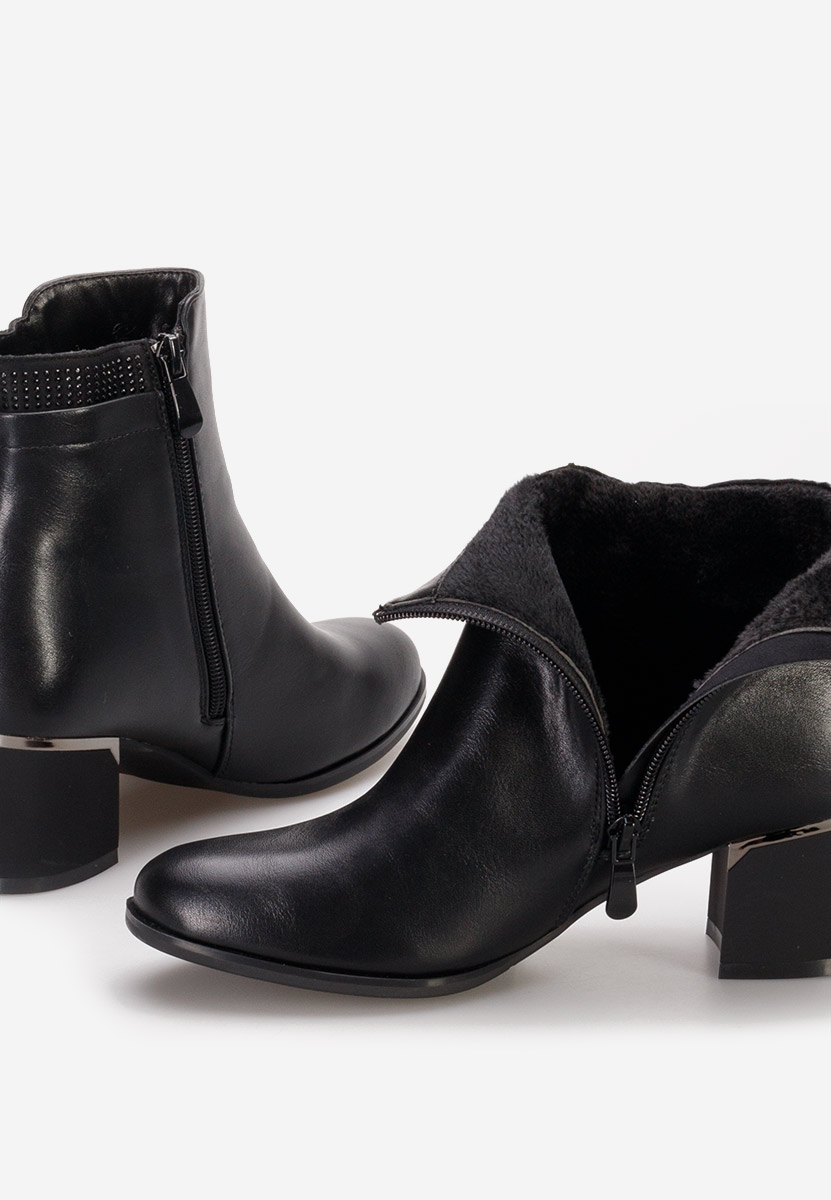 Botine cu toc gros Canylo V2 negre