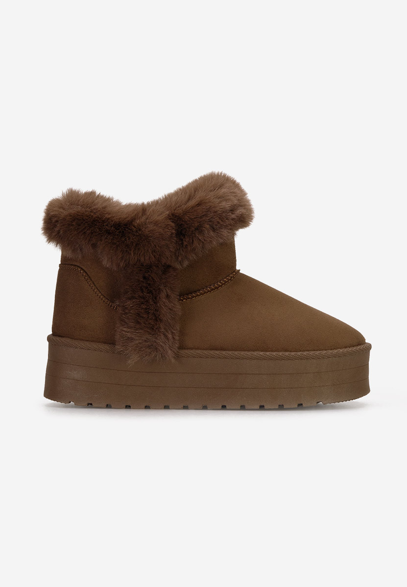 Cizme tip ugg Calla maro