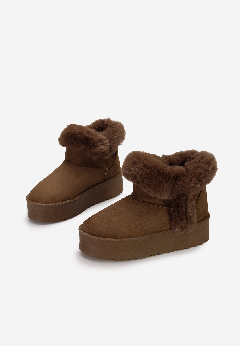 Cizme tip ugg Calla maro