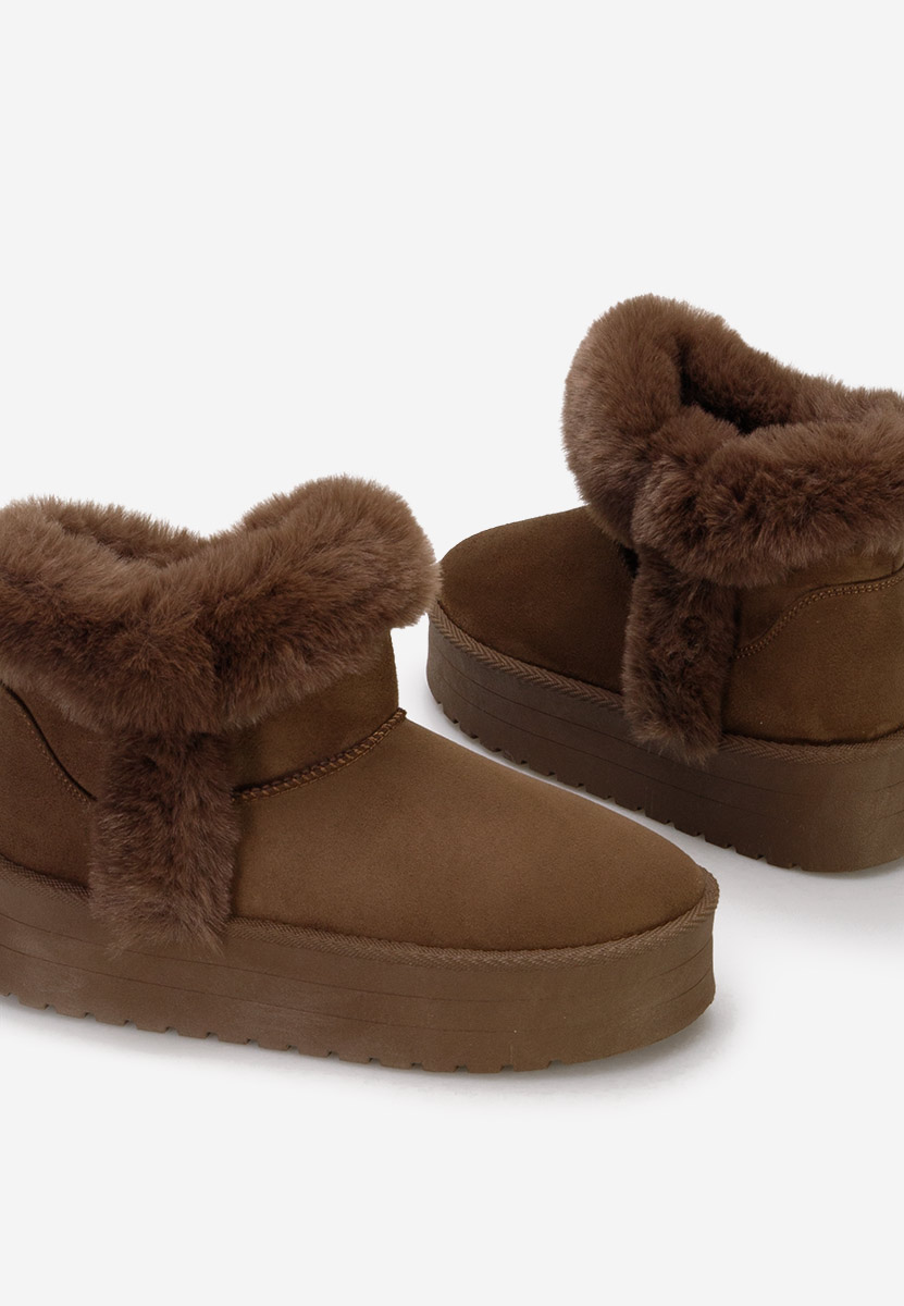 Cizme tip ugg Calla maro