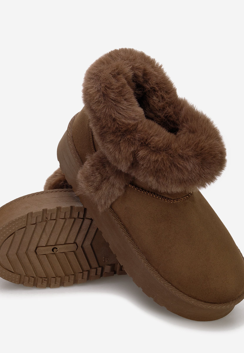 Cizme tip ugg Calla maro