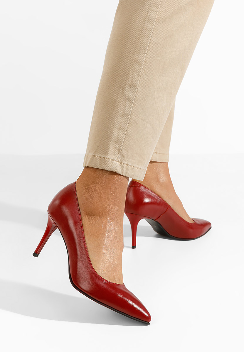 Pantofi stiletto piele Zigrida rosii