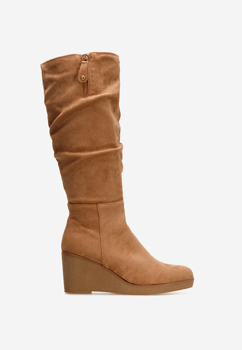 Cizme cu platforma Chloe camel