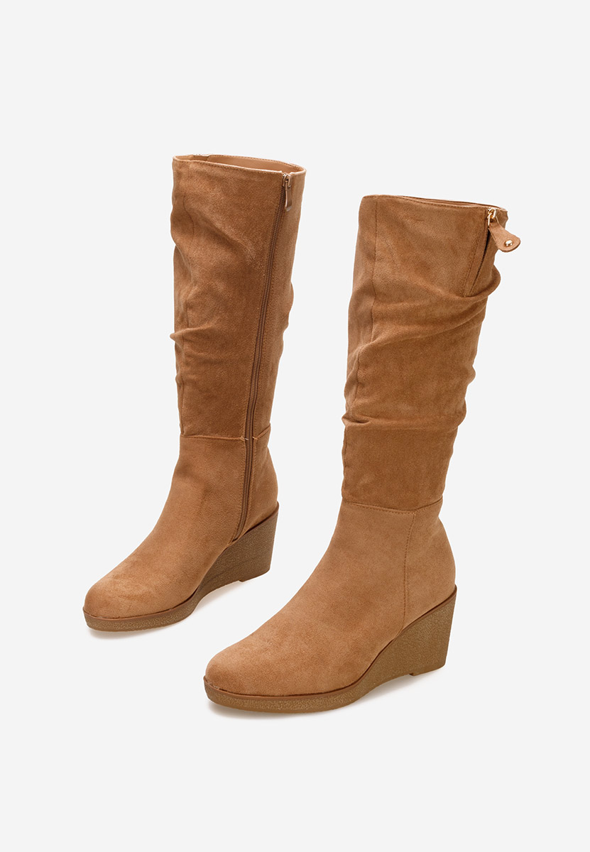 Cizme cu platforma Chloe camel