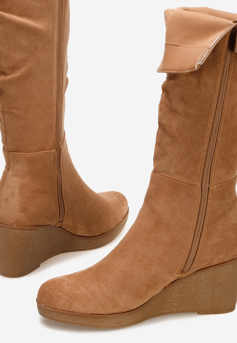 Cizme cu platforma Chloe camel