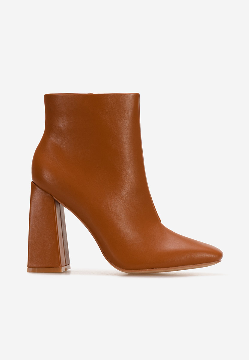 Botine cu toc gros Meina camel