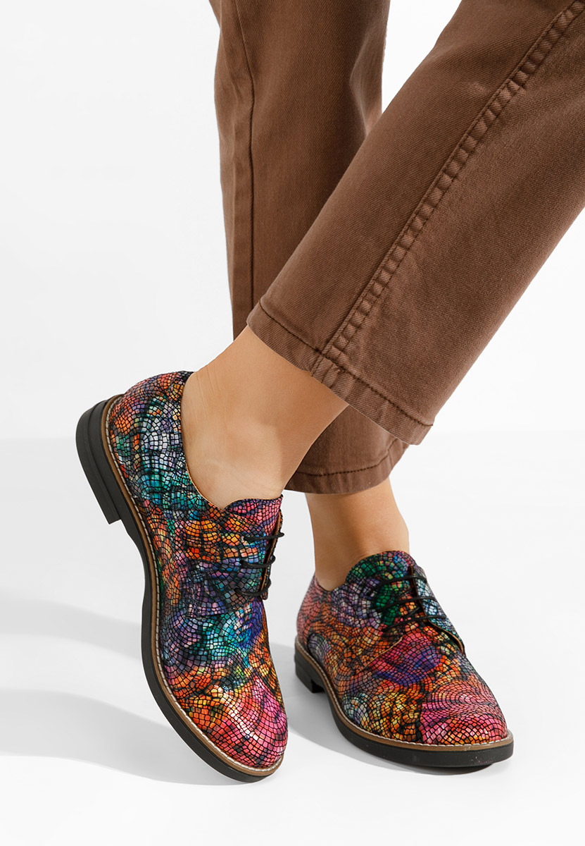 Pantofi derby piele Otivera V14 multicolori