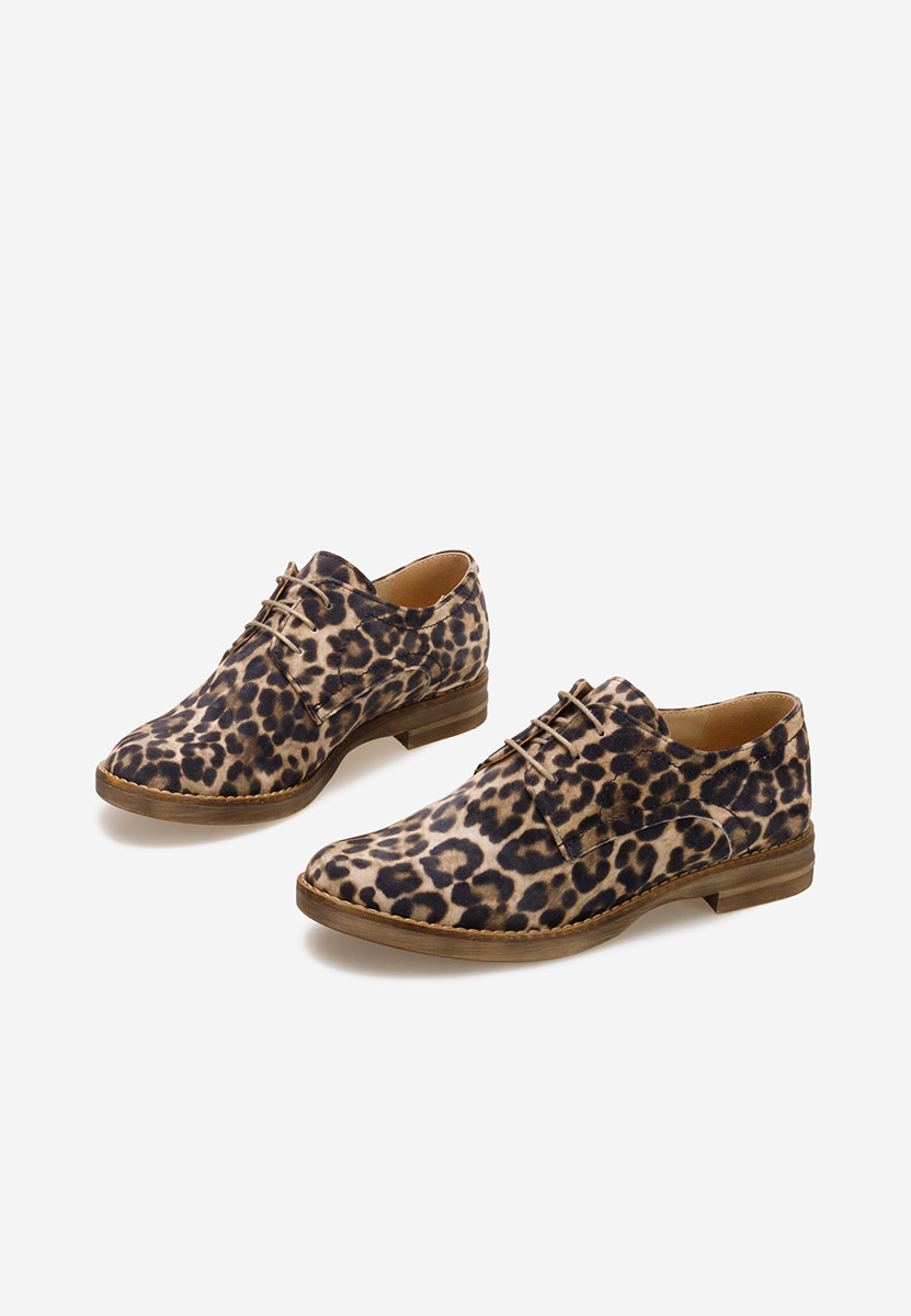 Pantofi derby piele Otivera leopard