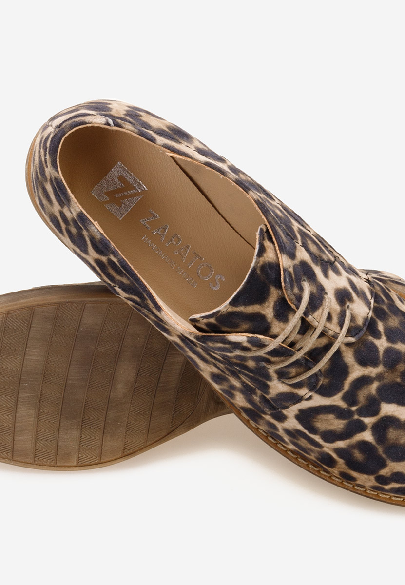 Pantofi derby piele Otivera leopard