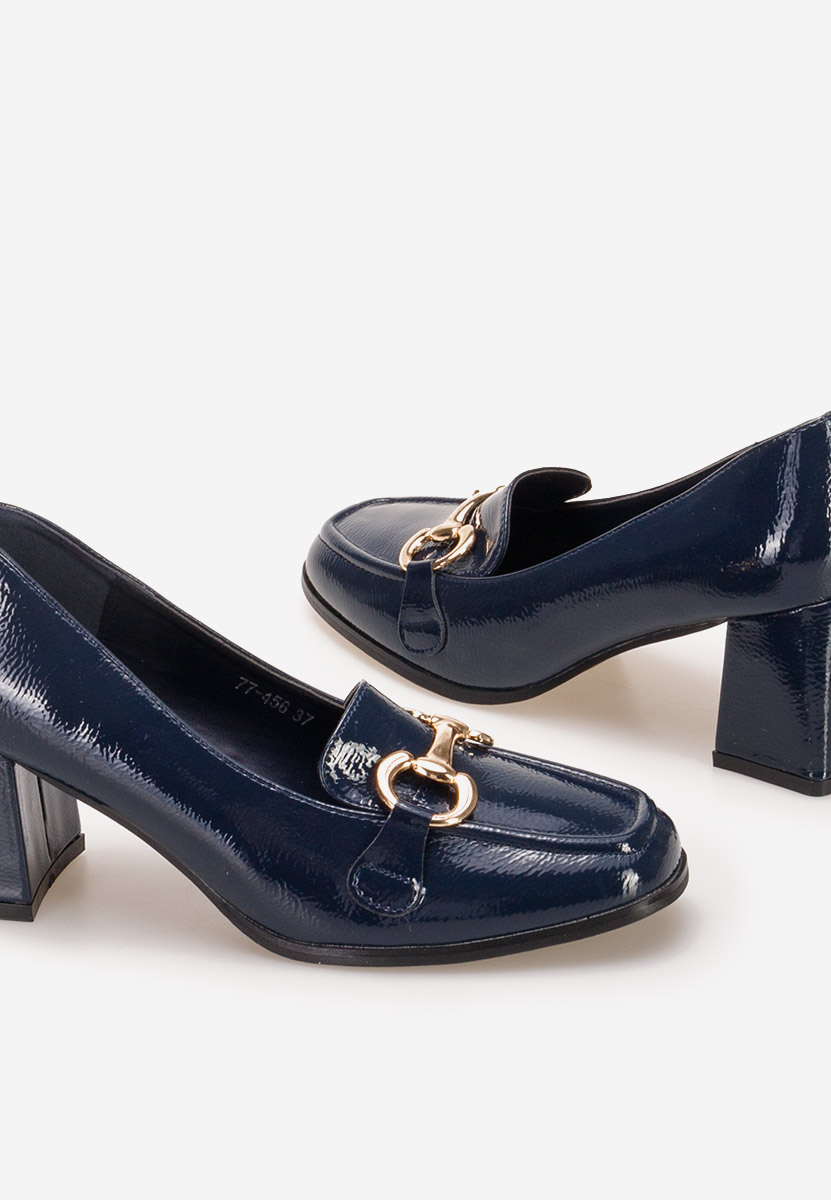 Mocasini cu toc Velosa navy