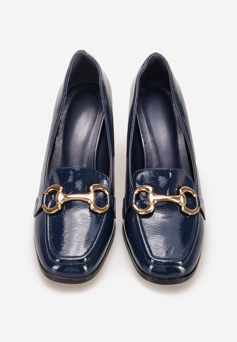 Mocasini cu toc Velosa navy