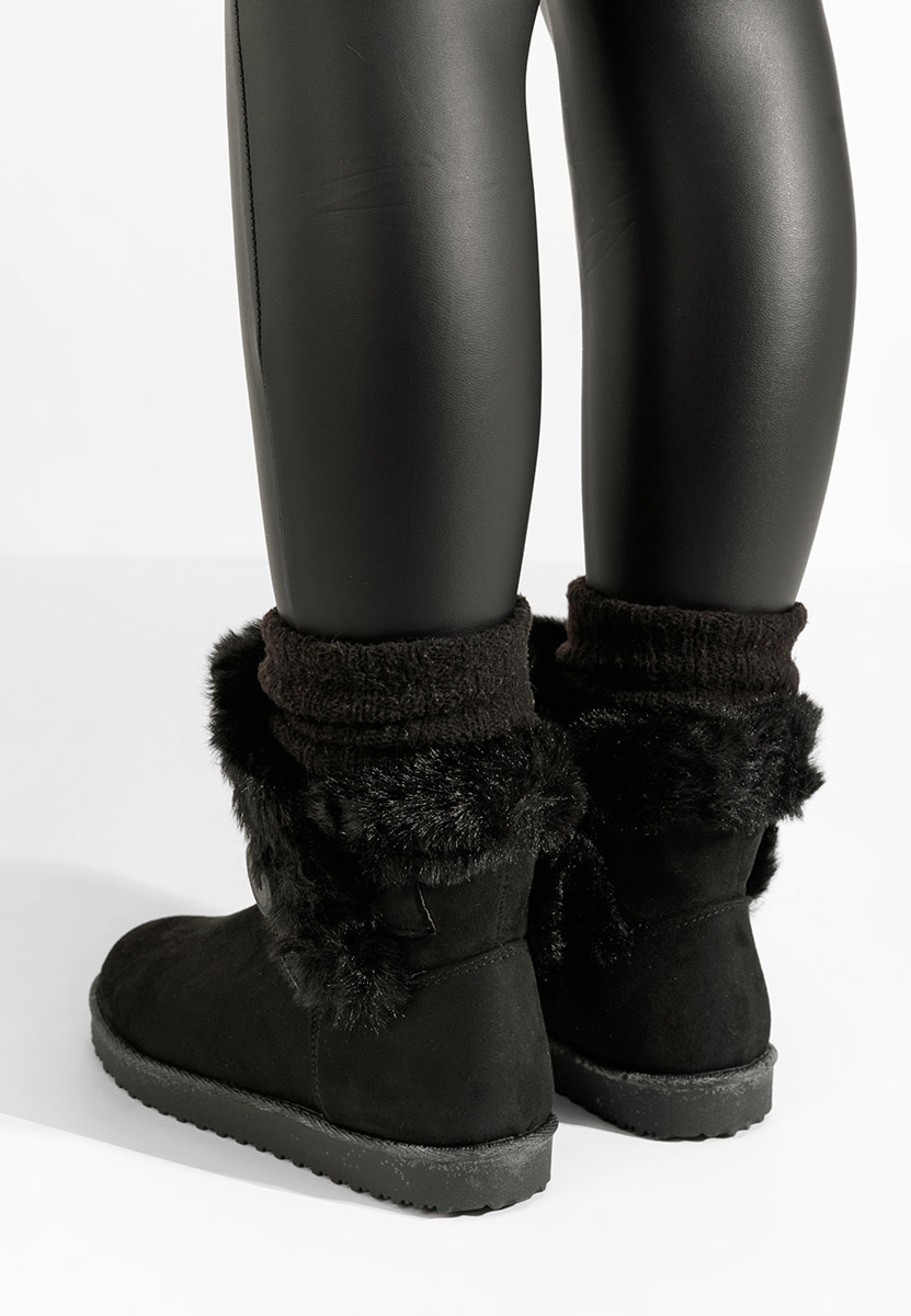 Cizme tip ugg Lindsey negre