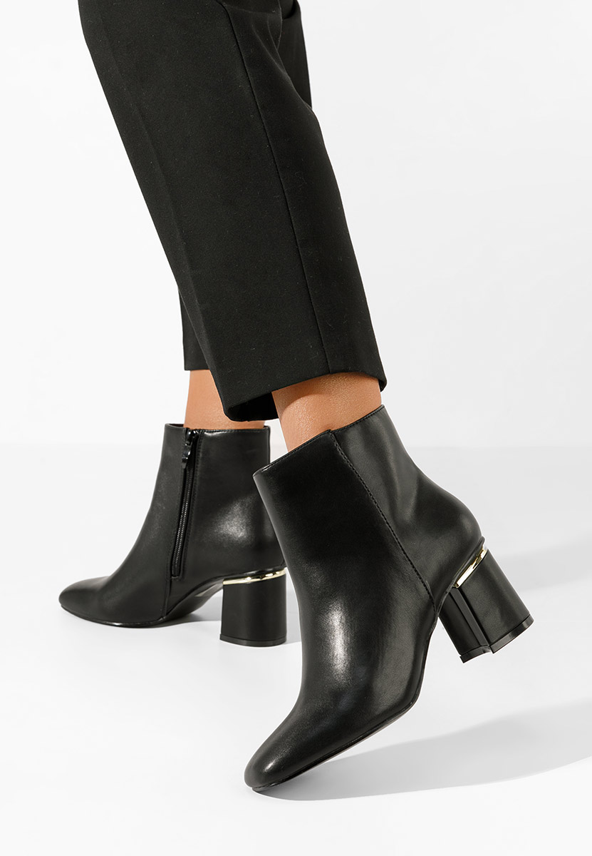 Botine cu toc gros Eseltia negre