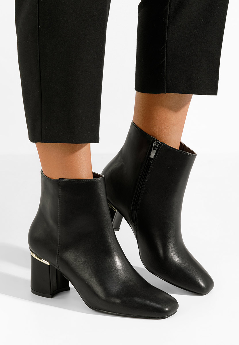 Botine cu toc gros Eseltia negre