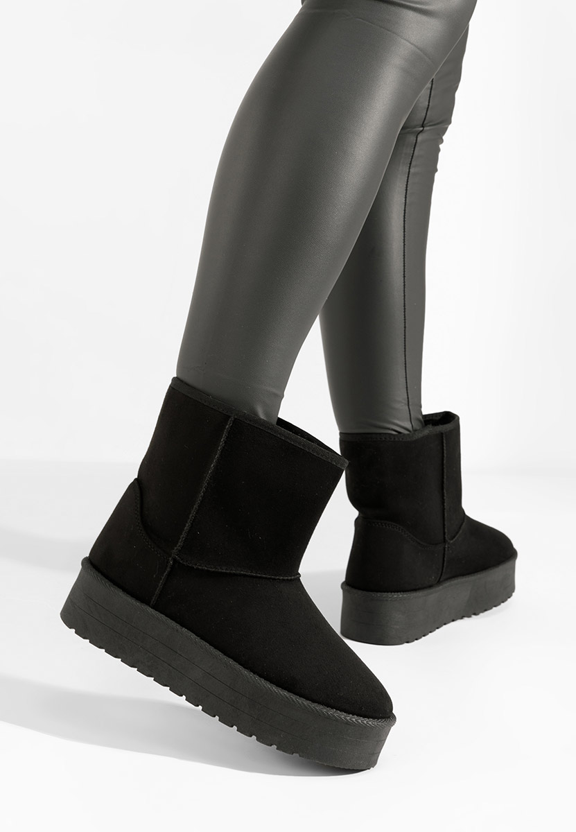 Cizme tip ugg Chrisia negre