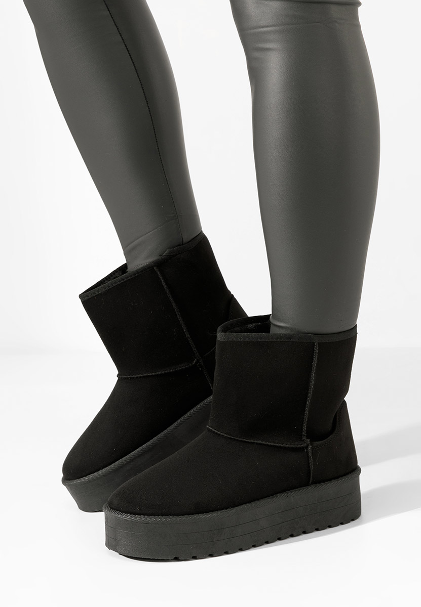 Cizme tip ugg Chrisia negre