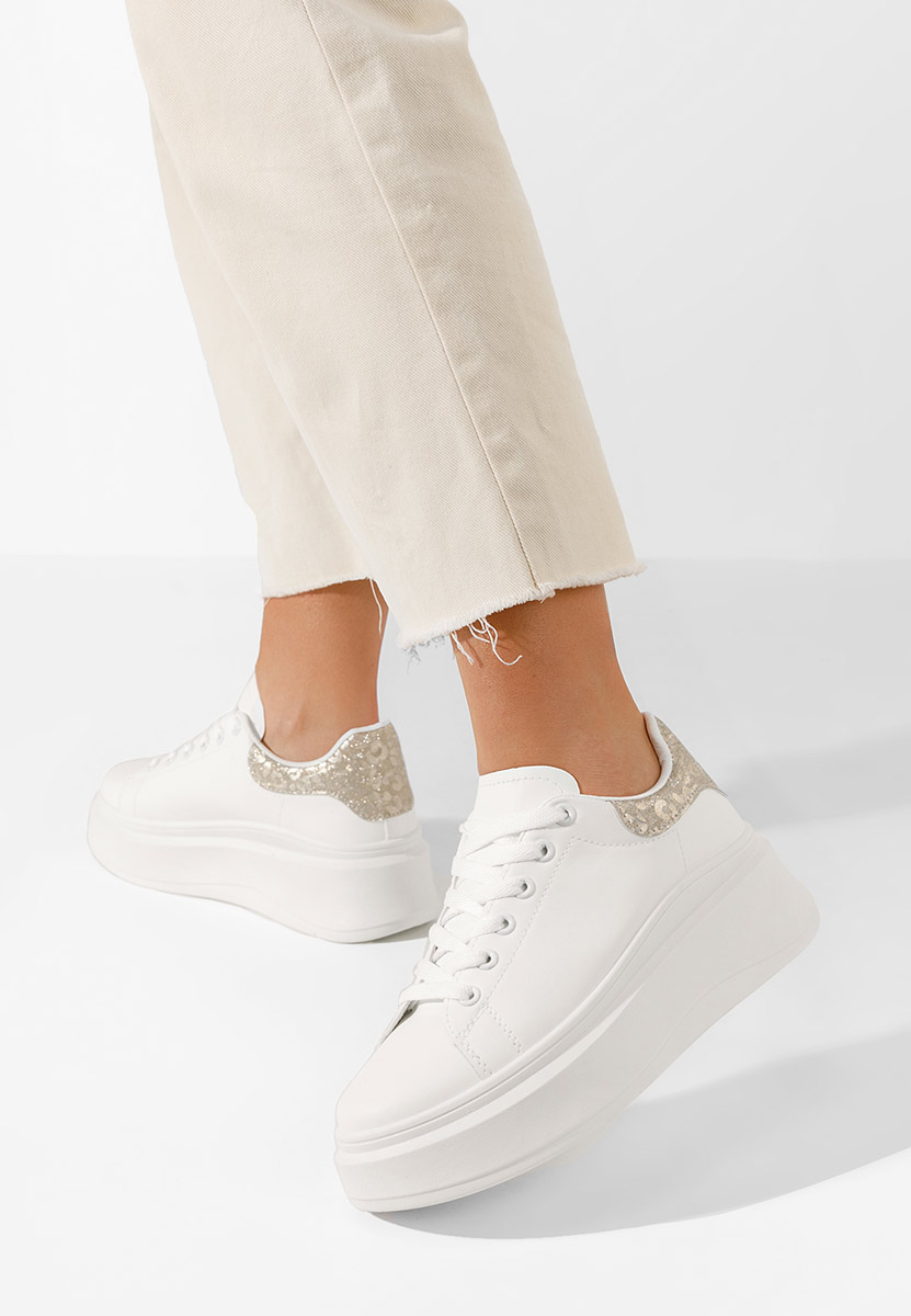 Sneakers cu platformă Veliena V6 albi