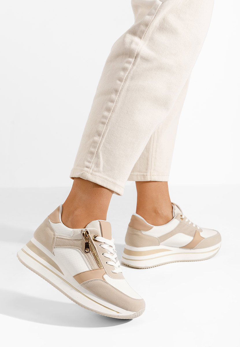 Sneakers cu platforma Mariella kaki