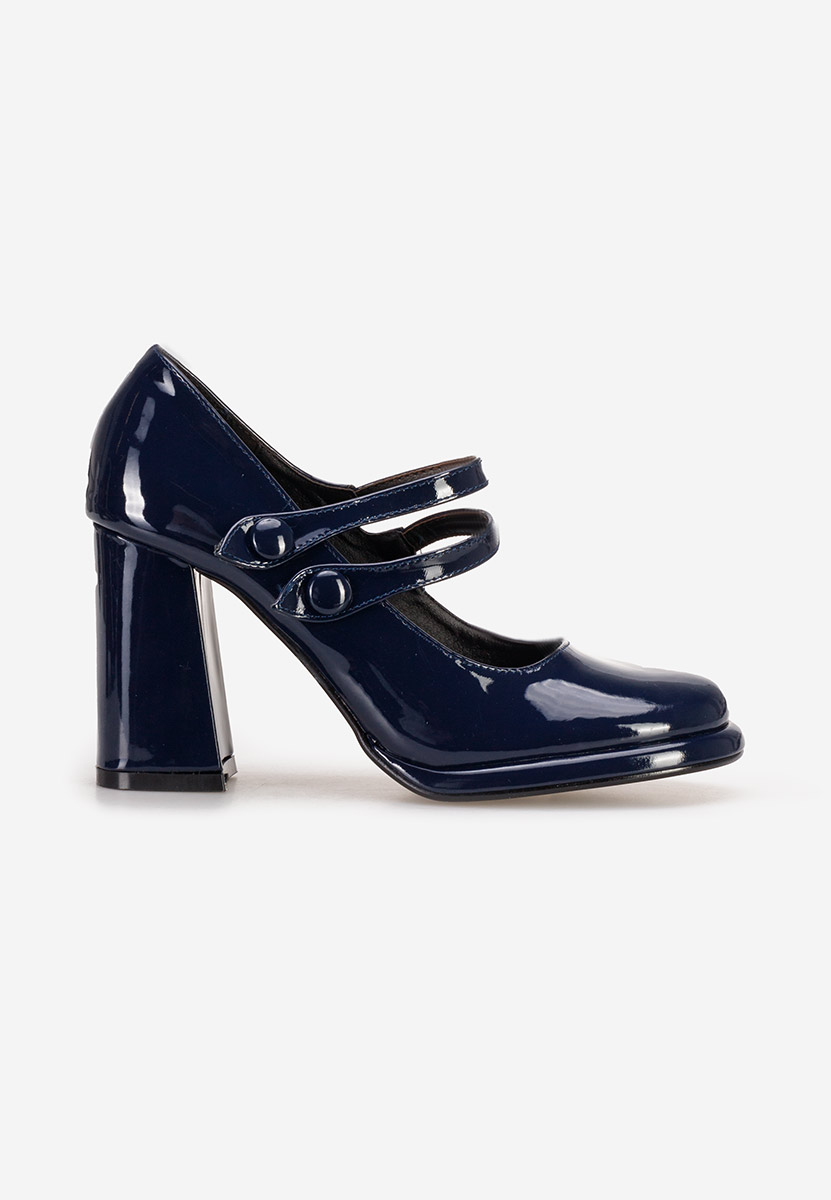 Pantofi cu toc gros Henna navy