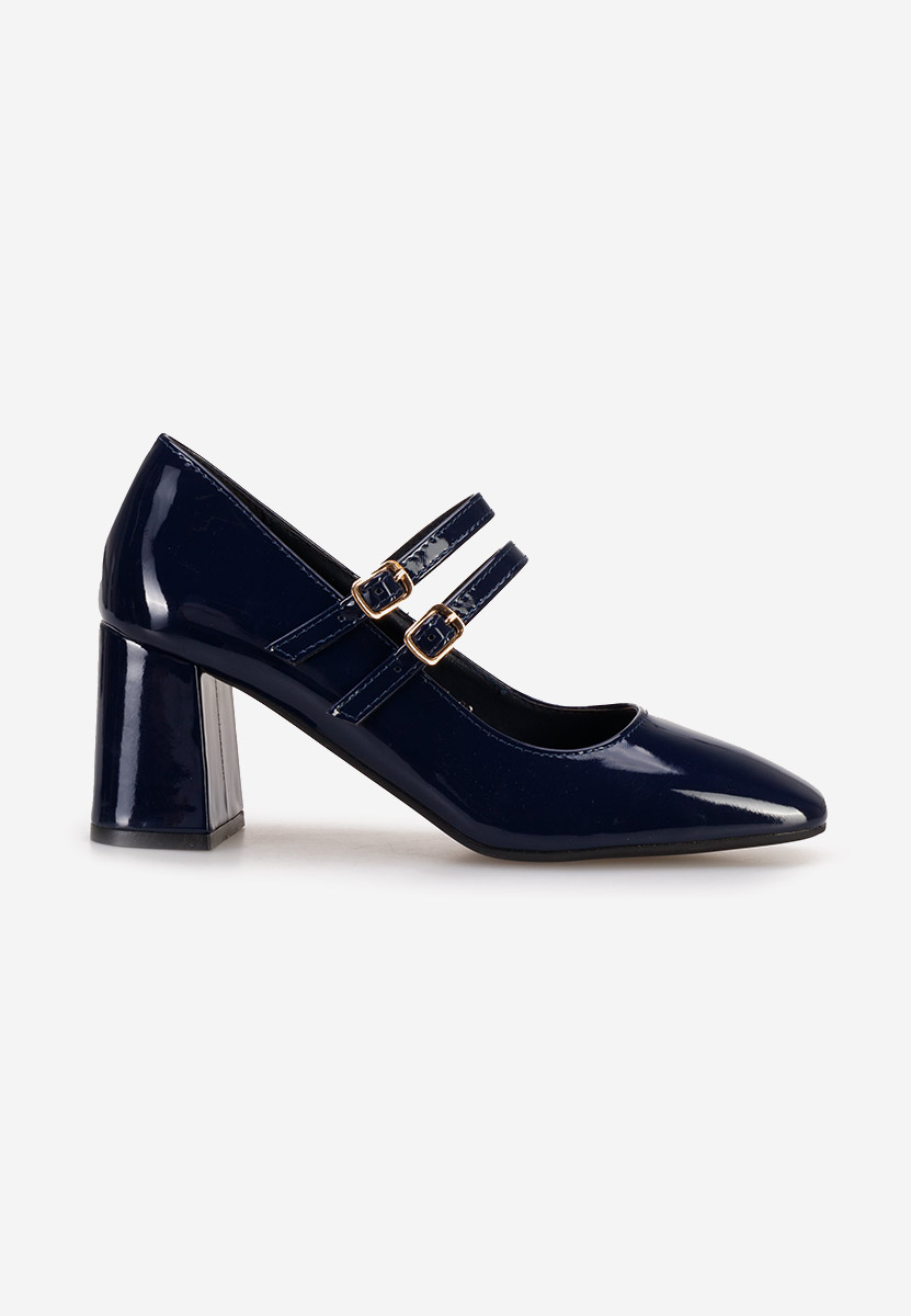 Pantofi cu toc gros Zerena navy