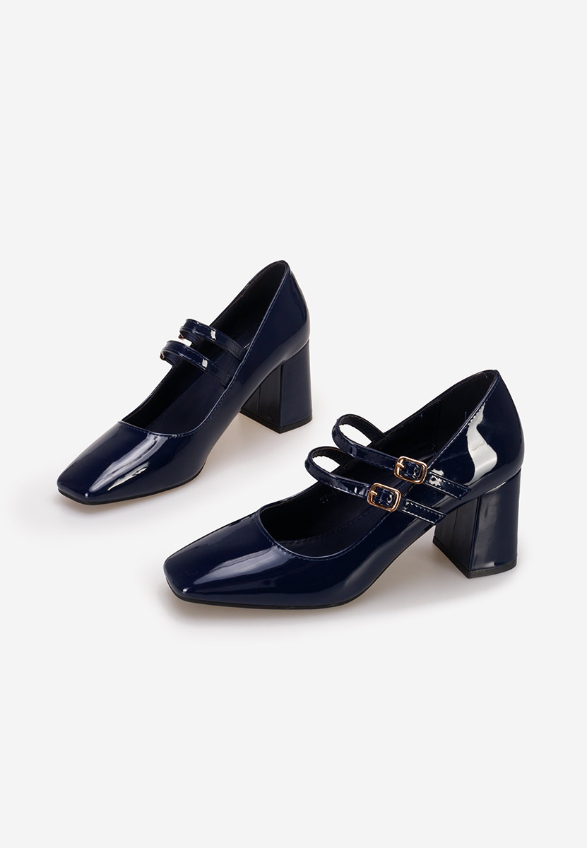 Pantofi cu toc gros Zerena navy