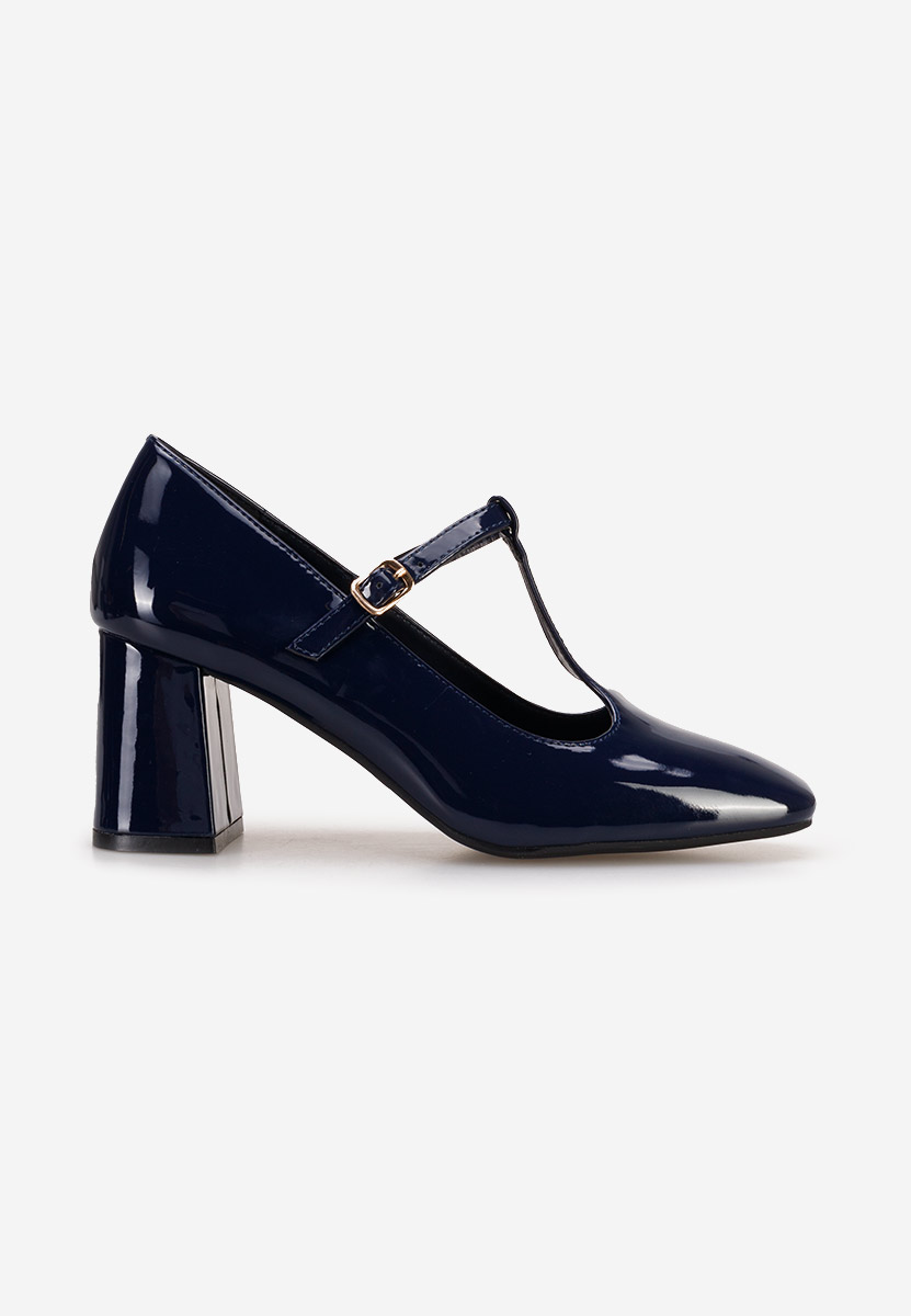 Pantofi cu toc gros Mevana navy