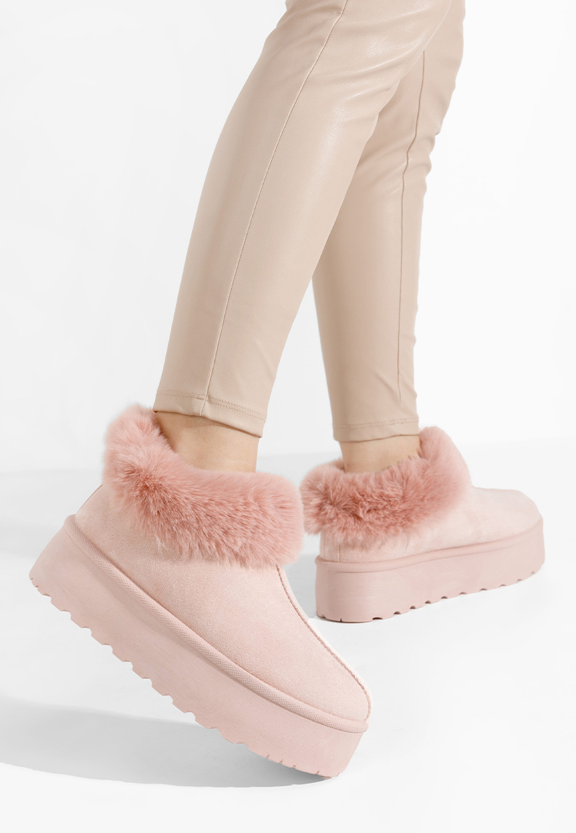 Cizme tip ugg Sevina roz