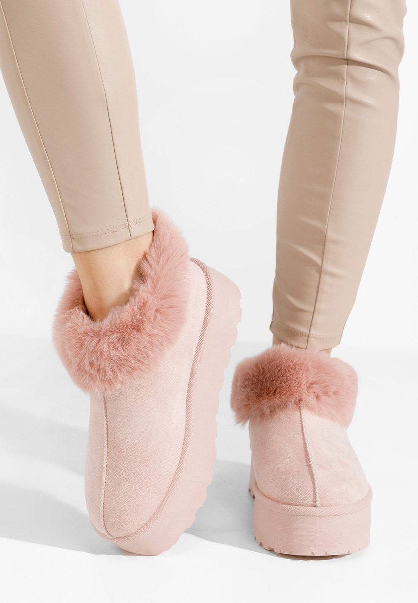 Cizme tip ugg Sevina roz