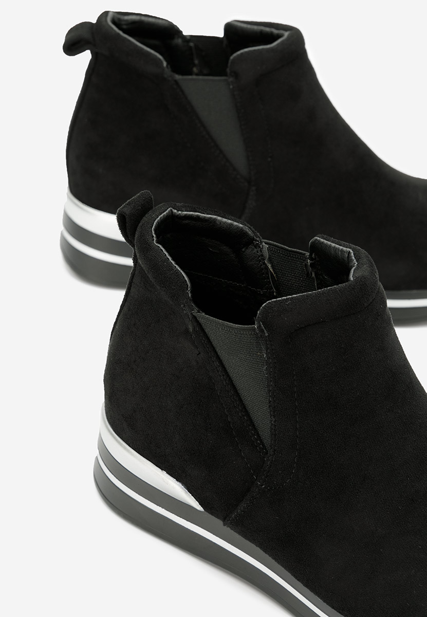 Sneakers dama cu platforma ascunsa negri Sanera