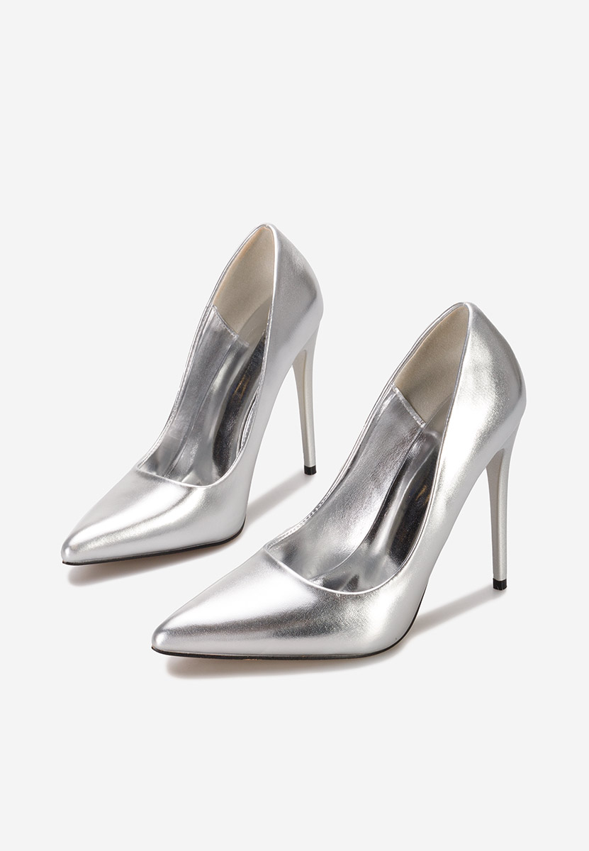 Pantofi stiletto Zahara argintii