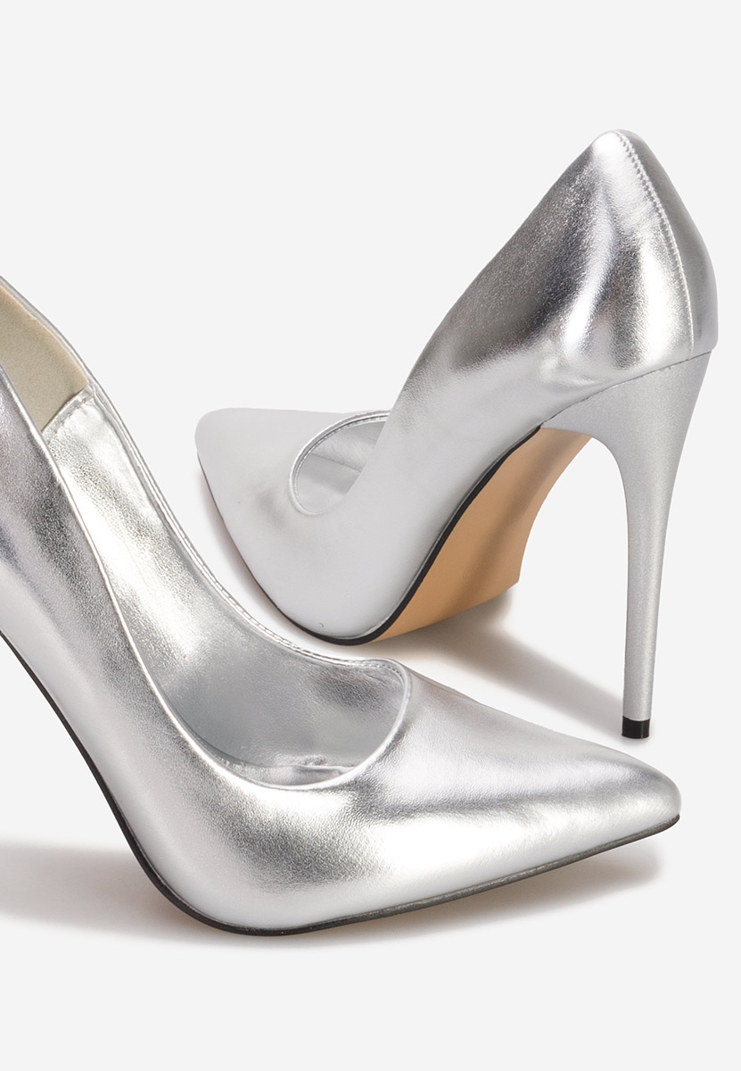 Pantofi stiletto Zahara argintii